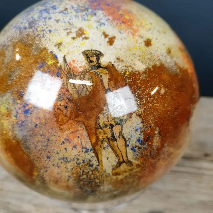 Boule à perruque XIXème verre & chromo La Baronne & Hallebardier - Le palais des bricoles