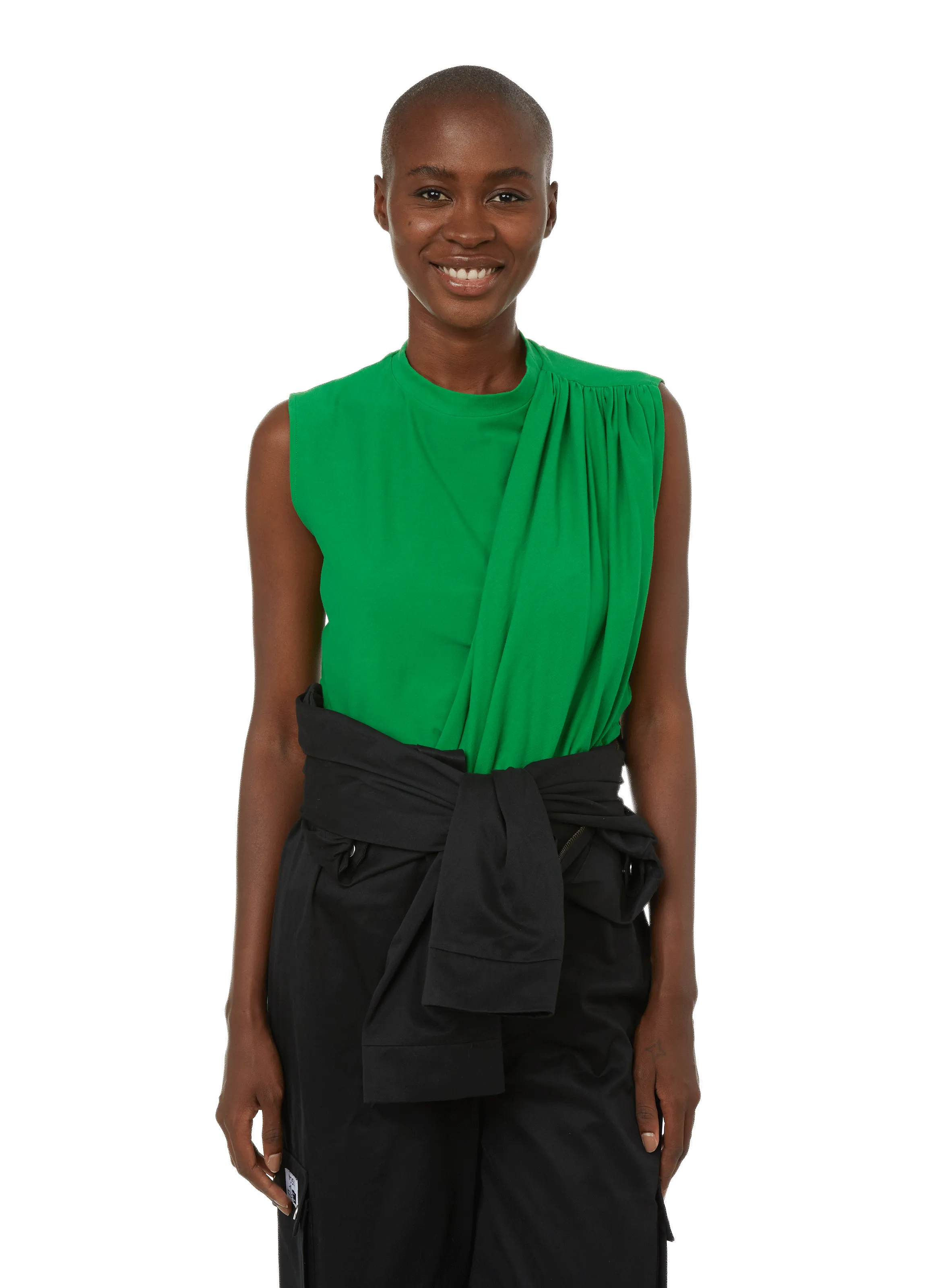 MOSSI  Top asymétrique en coton - Vert